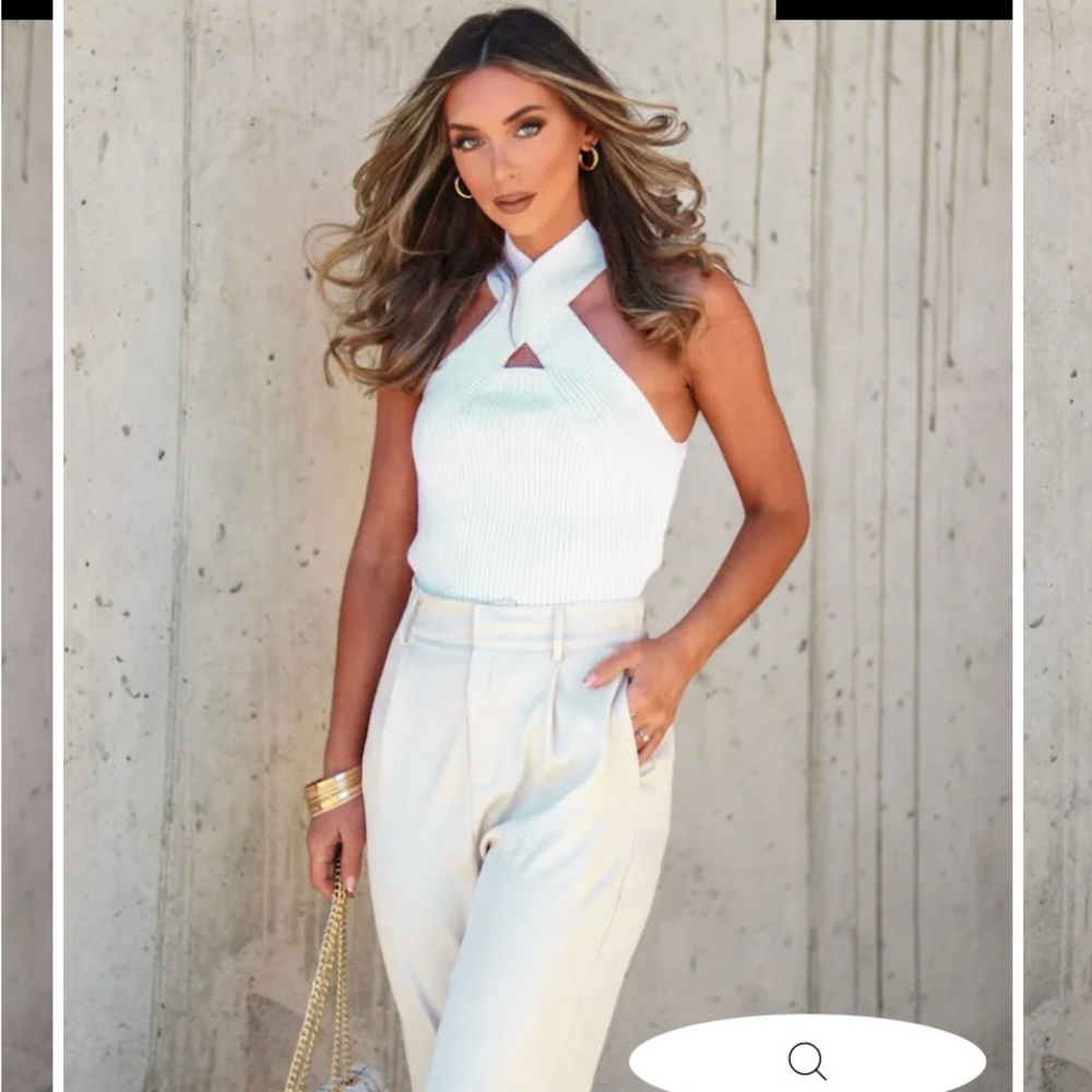 NWT White Criss Cross top
